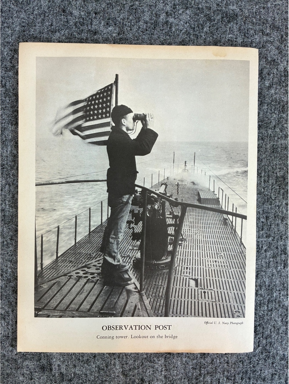 Vintage Official U.S. Navy Photograph - Observation Post Conning Tower Lookout